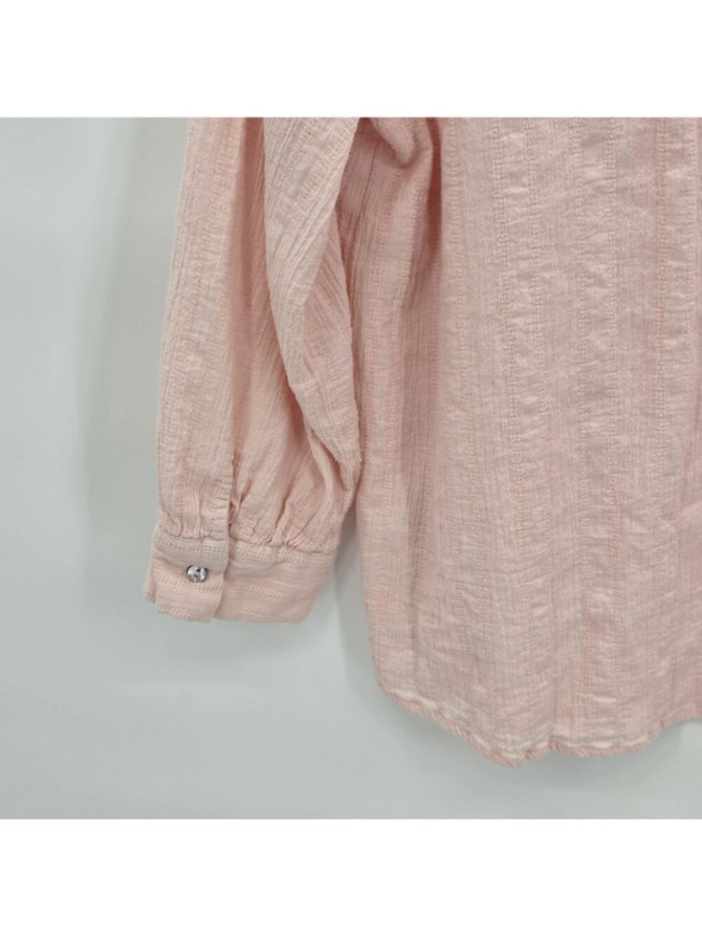 Hester & Orchard Top Womens XL Pale Pink Ruffle Cotton Gauze Boho Peasant Office - Picture 5 of 10